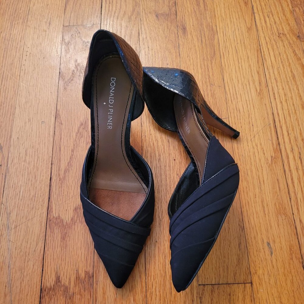 Donald J Pliner 7M Black Pointed Toe‎ Pumps Heels D'Orsay TRYNA
